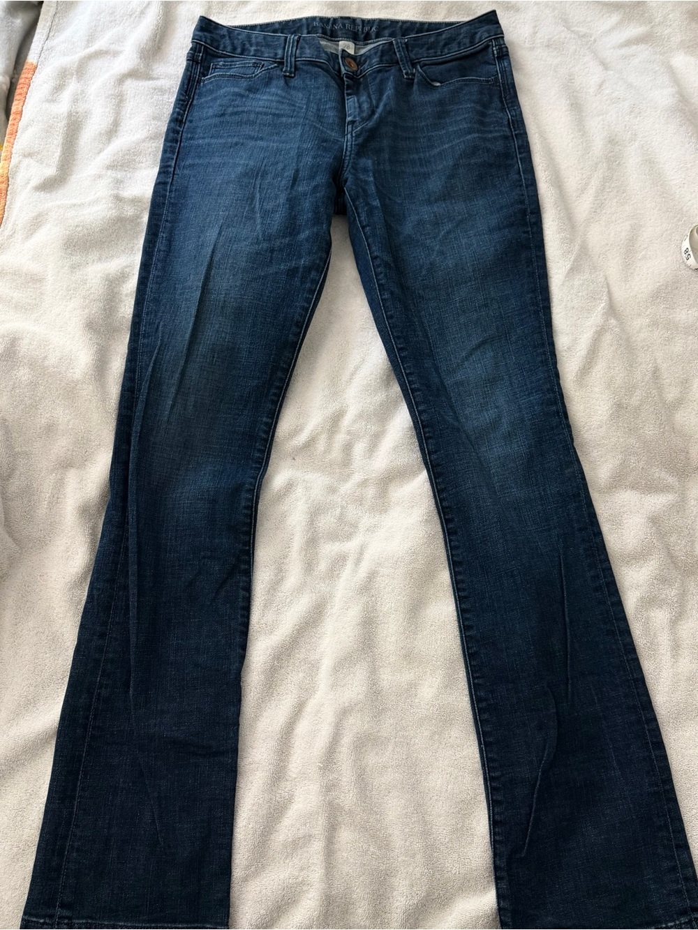 Banana Republic Dark Blue Wide-Leg Stretch Jeans